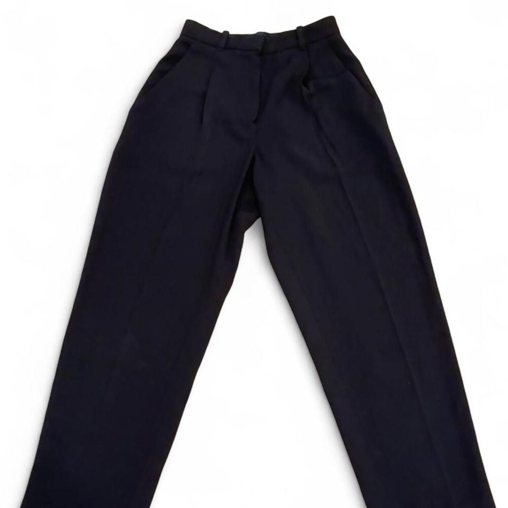 Aritzia Wilfred Black High Waisted Pleated Tapered Trousers Dress Pants